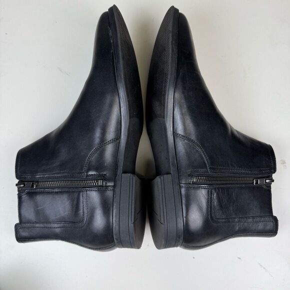 Cole Haan Signature Men's 7.5 Black Leather Side Zipper Ankle Booties Boots - Picture 8 of 10